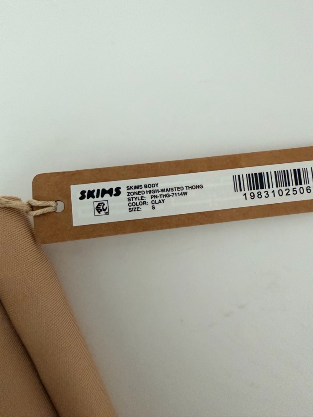 Skims Body Zoned High Waisted Thong Core Sculpt Clay PN-THG-7114W Small 0143 - Picture 4 of 6